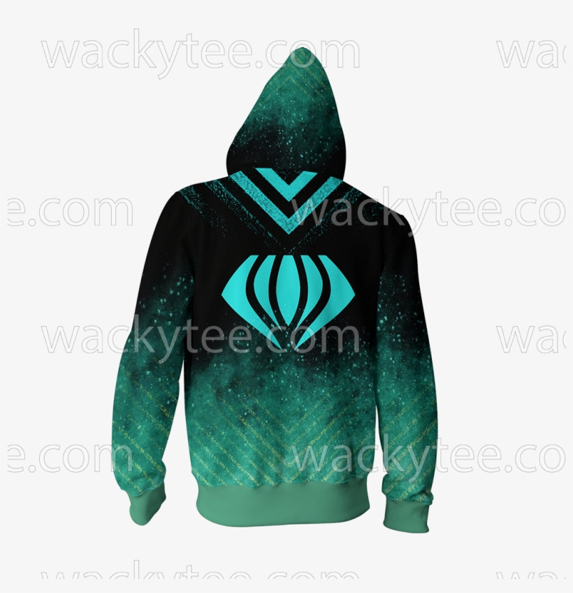 Rwby Emerald Sustrai Symbol Zip Up Hoodie Fullprinted - Naruto Nine Tails Hoodie, transparent png #8957536