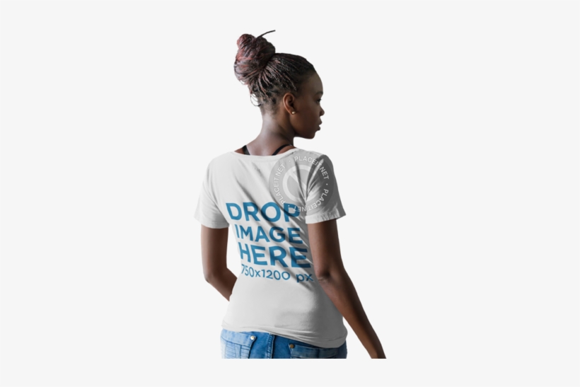 Back Of A Woman With Dreadlocks Wearing A T-shirt Mockup - Girl, transparent png #8957541