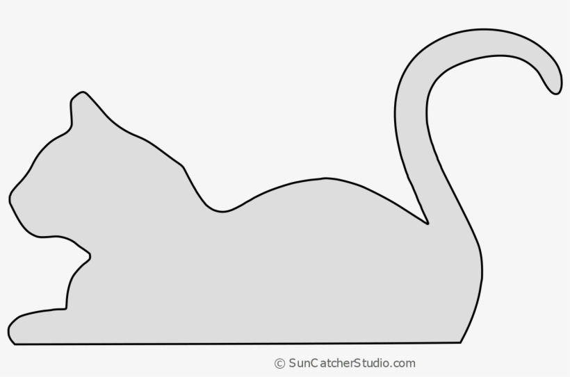 Cat Lying Down Cat Silhouette, Pattern, Stencil - Cat, transparent png #8957714