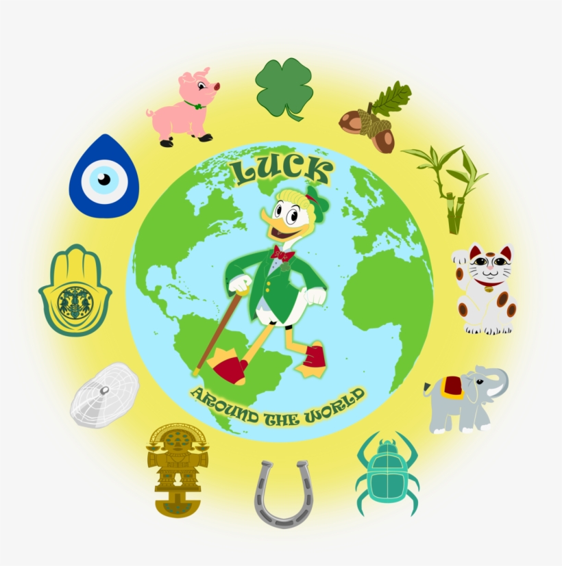 Lucky Charms From Different Countries - World Map, transparent png #8959342