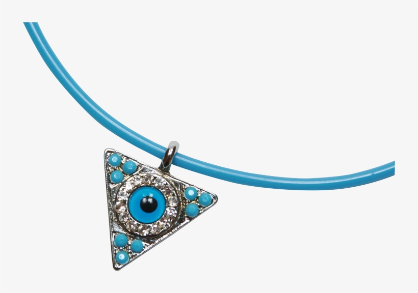 Nazar Halskette - Dreieckig - Blaues Band - Pendant, transparent png #8959653