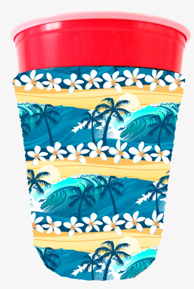 Coolie Junction Tropical Waves Beach Pattern Solo Cup, transparent png #8960083