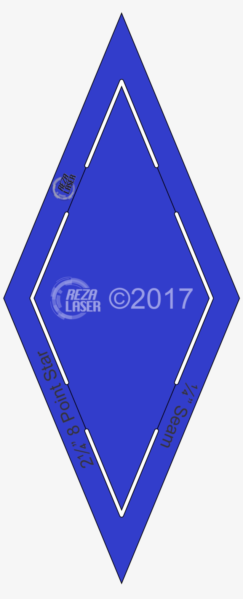 Diamond 8 Point Star 2¼” Inch Acrylic Template Keyhole - Traffic Sign, transparent png #8960256