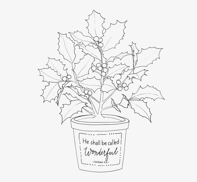 2018 Christmas Poinsettia - Potted Plants Clipart Black And White, transparent png #8960481