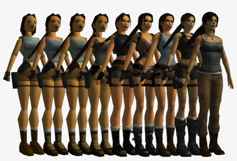 The Evolution Of Lara Croft - Evolution Of Lara Croft Models, transparent png #8960535