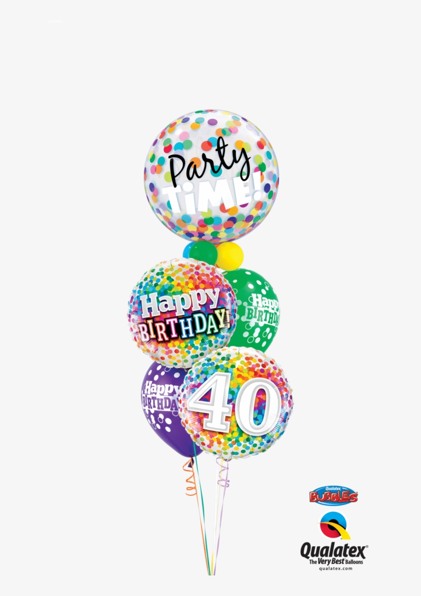 Birthday Confetti Balloon Display - Balloon, transparent png #8960572