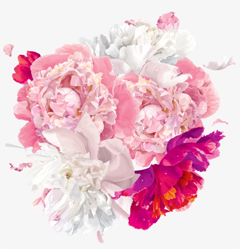 Peony Clipart Vector - Προσκλητηρια Βαπτισησ Με Λουλουδια, transparent png #8960790