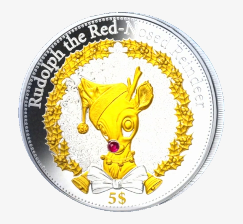 Christmas Islands 2015 Rudolph The Reindeer Proof Silver - Emblem, transparent png #8960940