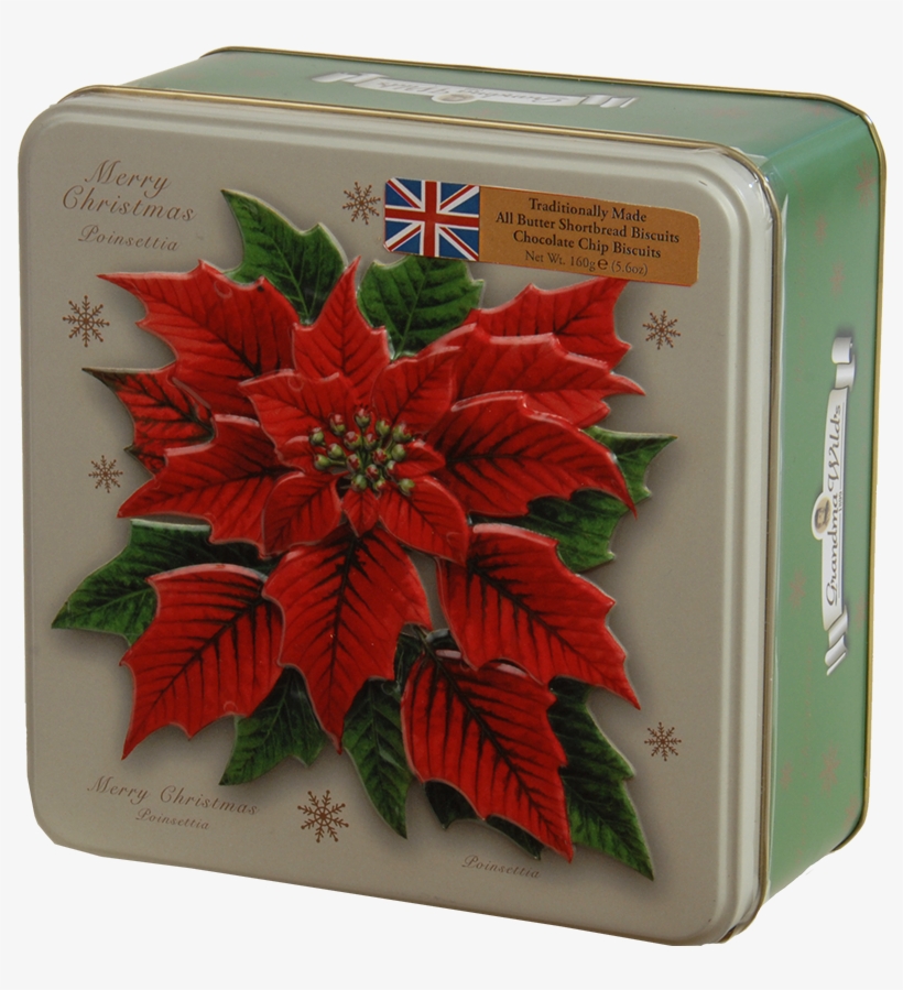 Embossed Poinsettia Tin - Poinsettia In Tin Box, transparent png #8960967
