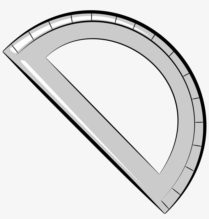 Grey Protractor - Imagenes De Utiles De Escuela, transparent png #8962147