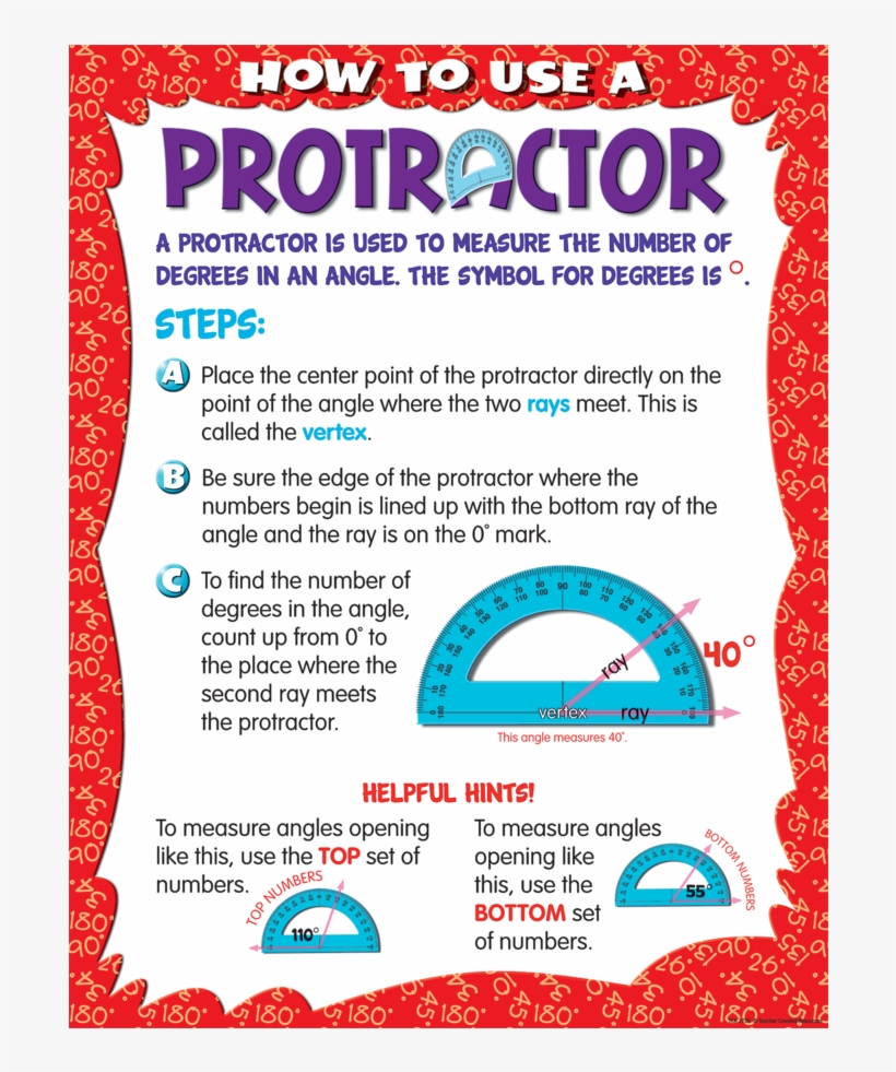 Tcr7730 How To Use A Protractor Chart Image - Protractor Chart How To Use Protractor, transparent png #8963019