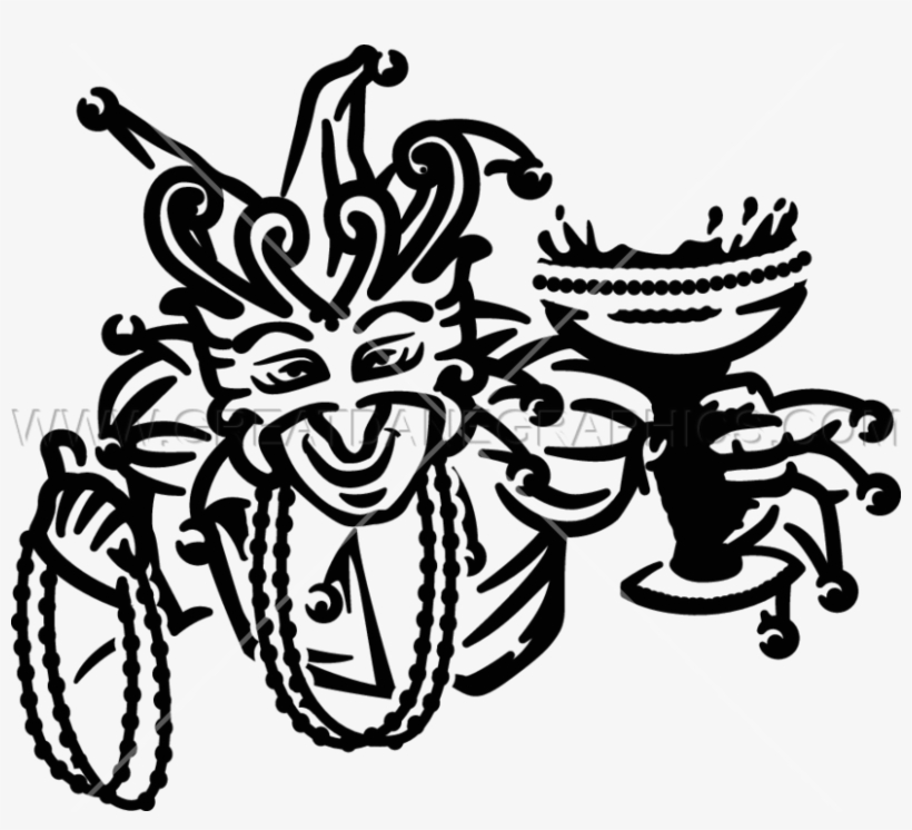 Mardi Gras Jester - Mardi Gra Clipart Blackand White, transparent png #8963056