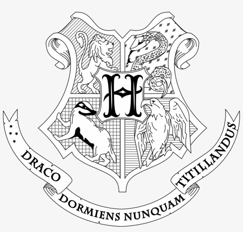 Coloring Page For Beatiful Draw Kids And - Harry Potter Coloring Pages Hogwarts Crest, transparent png #8963155