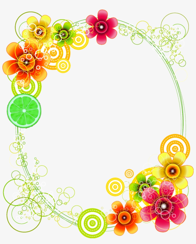 Mq Flowers Flower Circle Circles - Frame Oblong Flower Png, transparent png #8967605