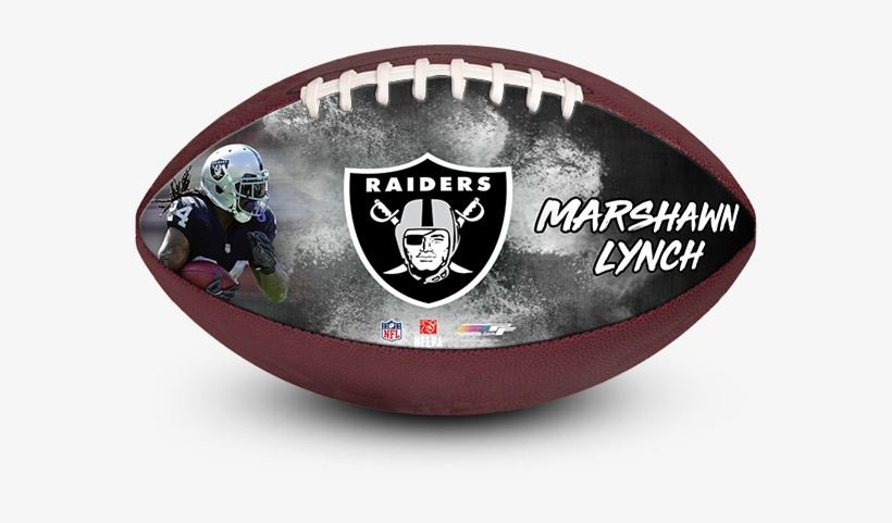 Full Size Hand Stitched Football With Synthetic Leather - Oakland Raiders, transparent png #8969017