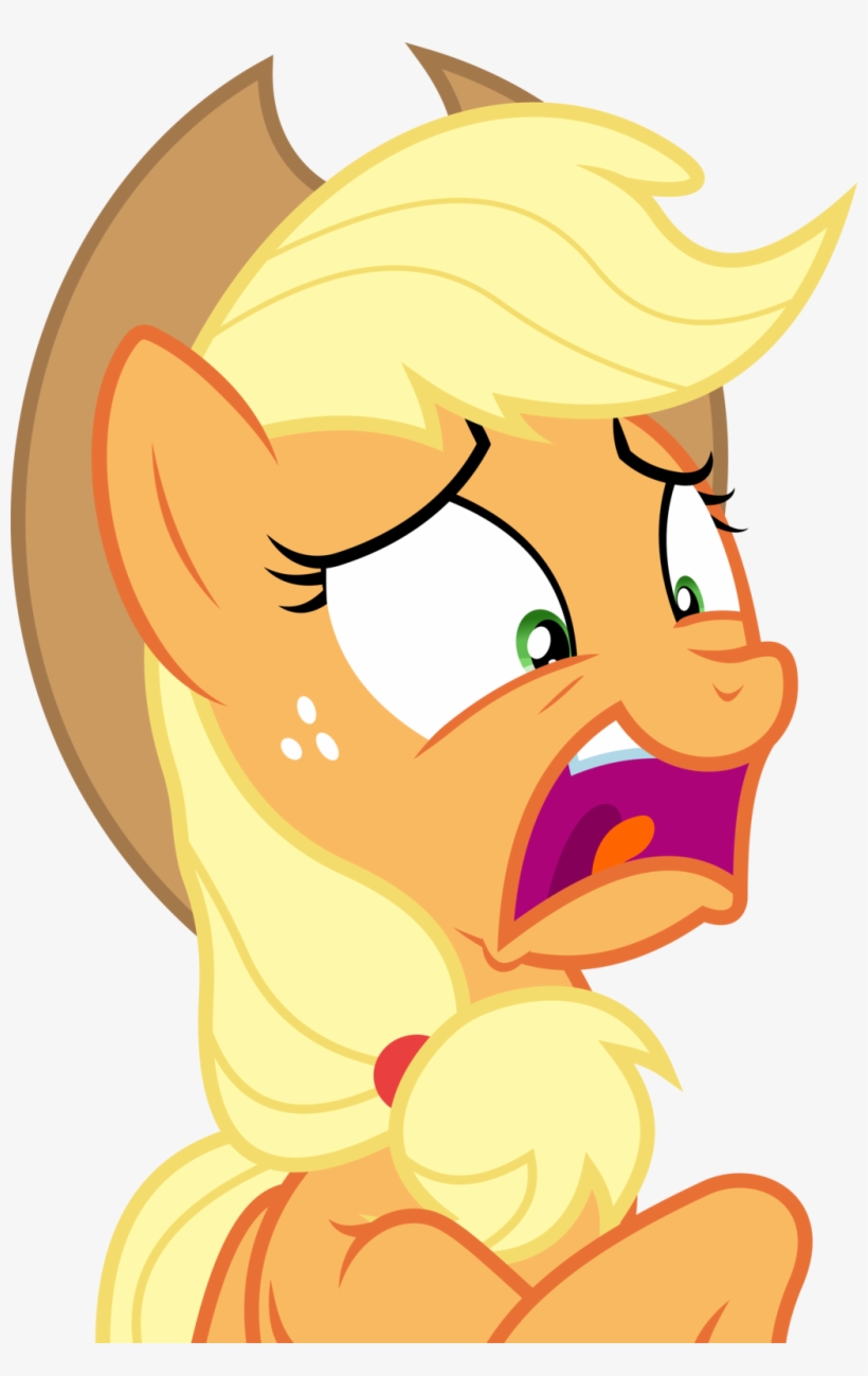 Applejack, Earth Pony, Open Mouth, Pony, Safe, Simple - My Little Pony Applejack Scared, transparent png #8969298