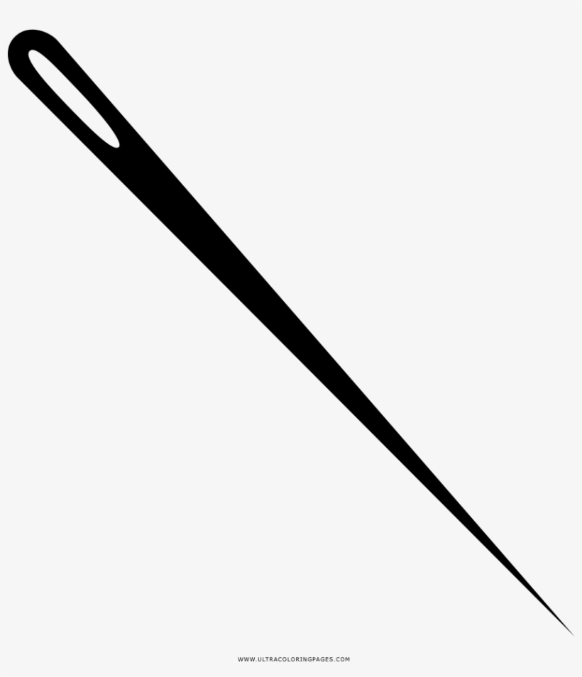 Sewing Needle Coloring Page - Artist Paint Brush Black, transparent png #8969947