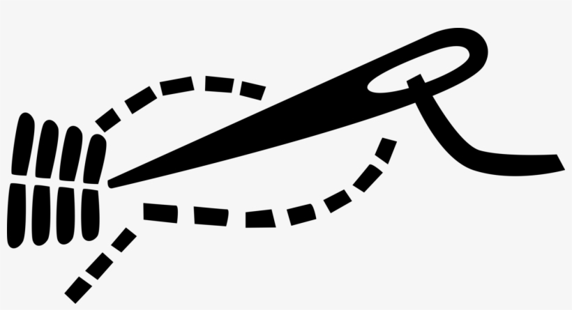 Vector Illustration Of Dressmaker Seamstress Sewing - Agulha Com Linha Png, transparent png #8970166