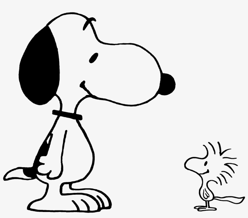 Svg Royalty Free Woodstock Snoopy Charlie Brown Van - Snoopy Clipart Black And White, transparent png #8970672