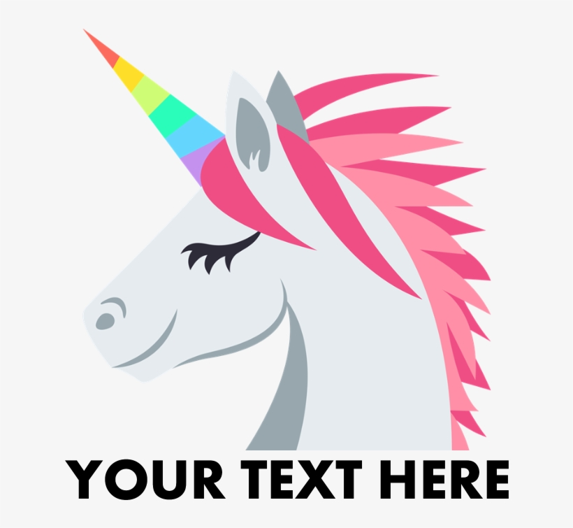 Emoji Unicorn Personalized Tote Bag - Unicorn Face From Side, transparent png #8972009