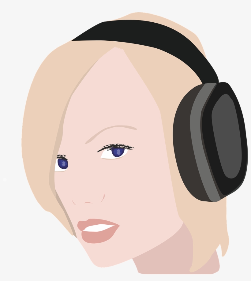 Girl Lady Headphones - Girl With Headphone Png Vector, transparent png #8973335