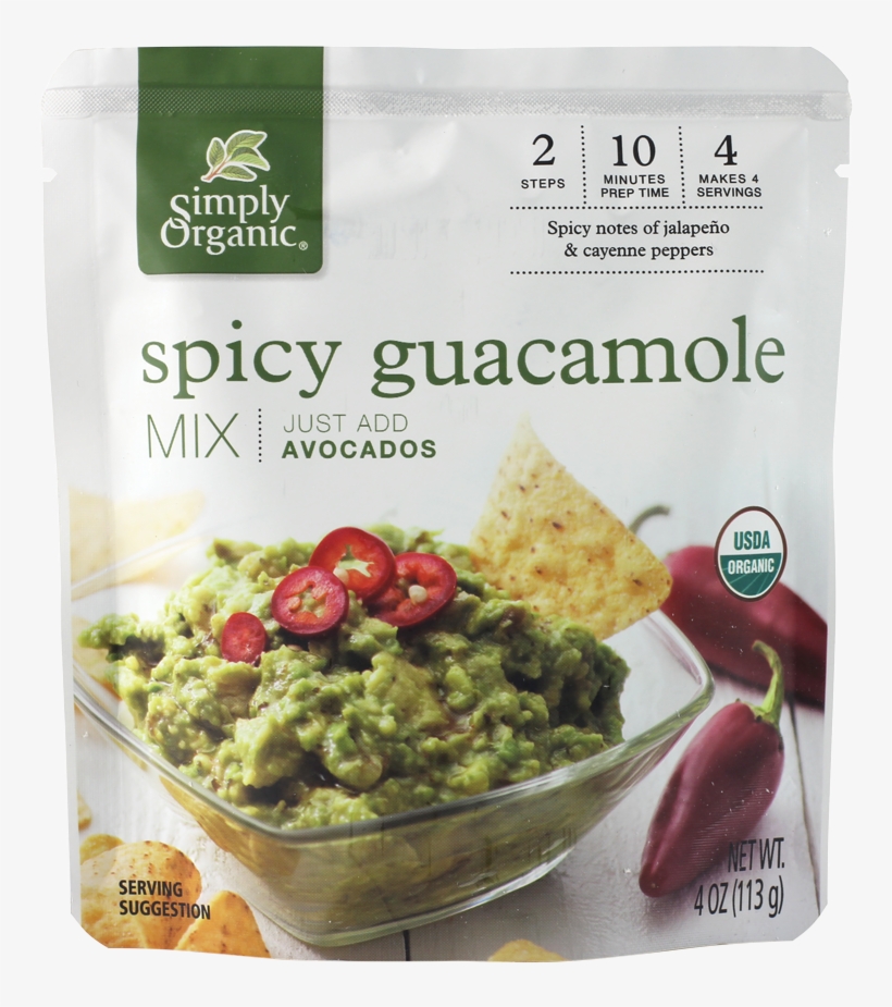 High Res - Simply Organic Spicy Guacamole Mix, transparent png #8974474