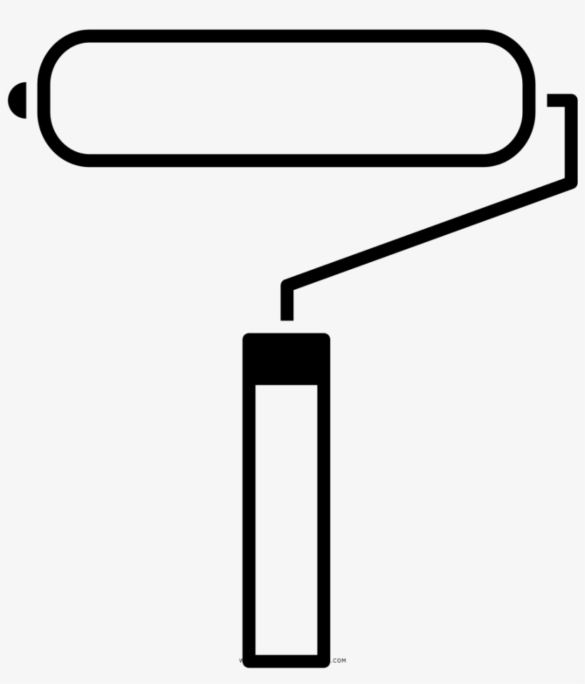 Paint Roller Coloring Page - Desenho De Um Rolo De Pintura, transparent png #8975706