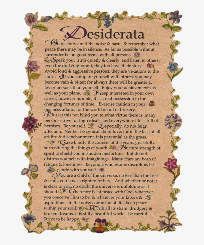 Poem Sited By Morgan Freeman On Oprah's Master Class - Desiderata Poem In Spanish, transparent png #8977337
