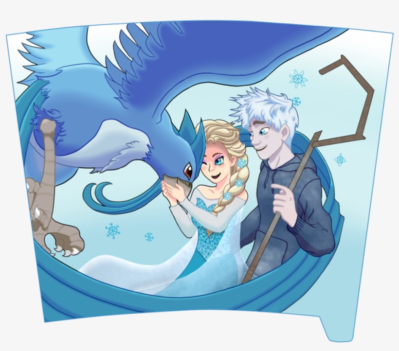 Elsa, Jack Frost, And Articuno - Cartoon, transparent png #8978723