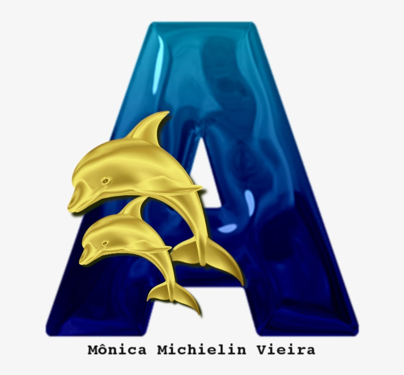 Alfabeto Dois Golfinhos Dourados Png - Common Bottlenose Dolphin, transparent png #8978919