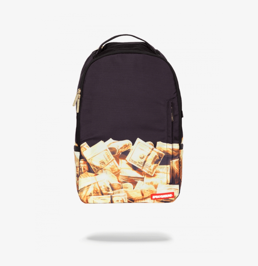 Sprayground Antonio Brown Golden Money Front - Sprayground Antonio Brown Backpack, transparent png #8980090