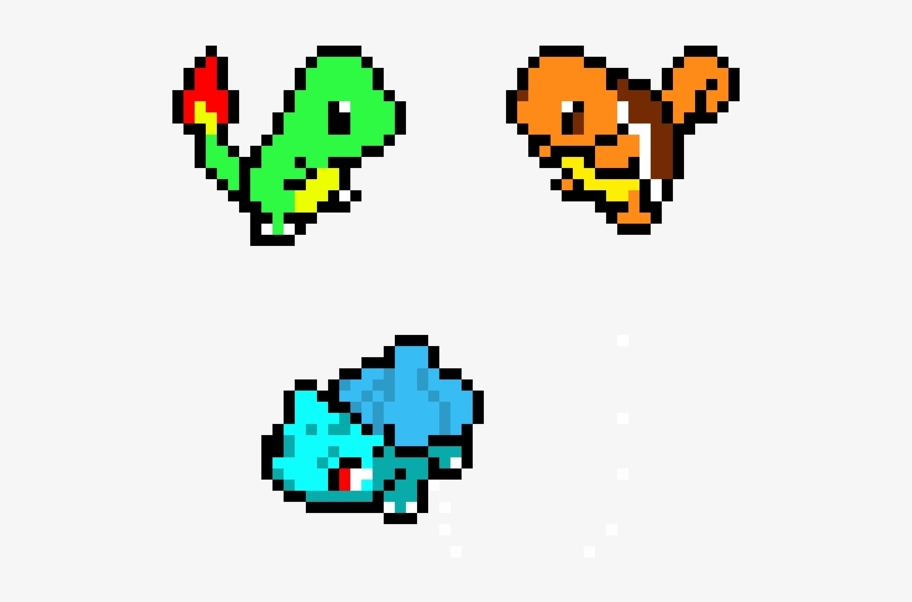 All The Original Pokemon Starters - Sprite Pokemon Pixel Art, transparent png #8980118