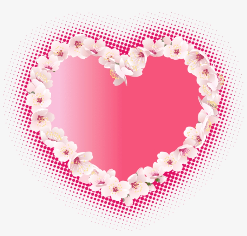 Free Png Pink Heart With Flowers Png - Hearts And Flowers Png, transparent png #8980581