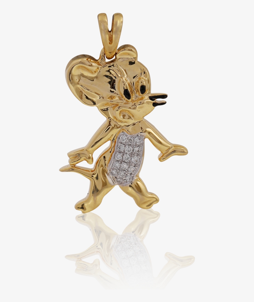 Charming 'jerry' Gold Pendant - Figurine, transparent png #8982571
