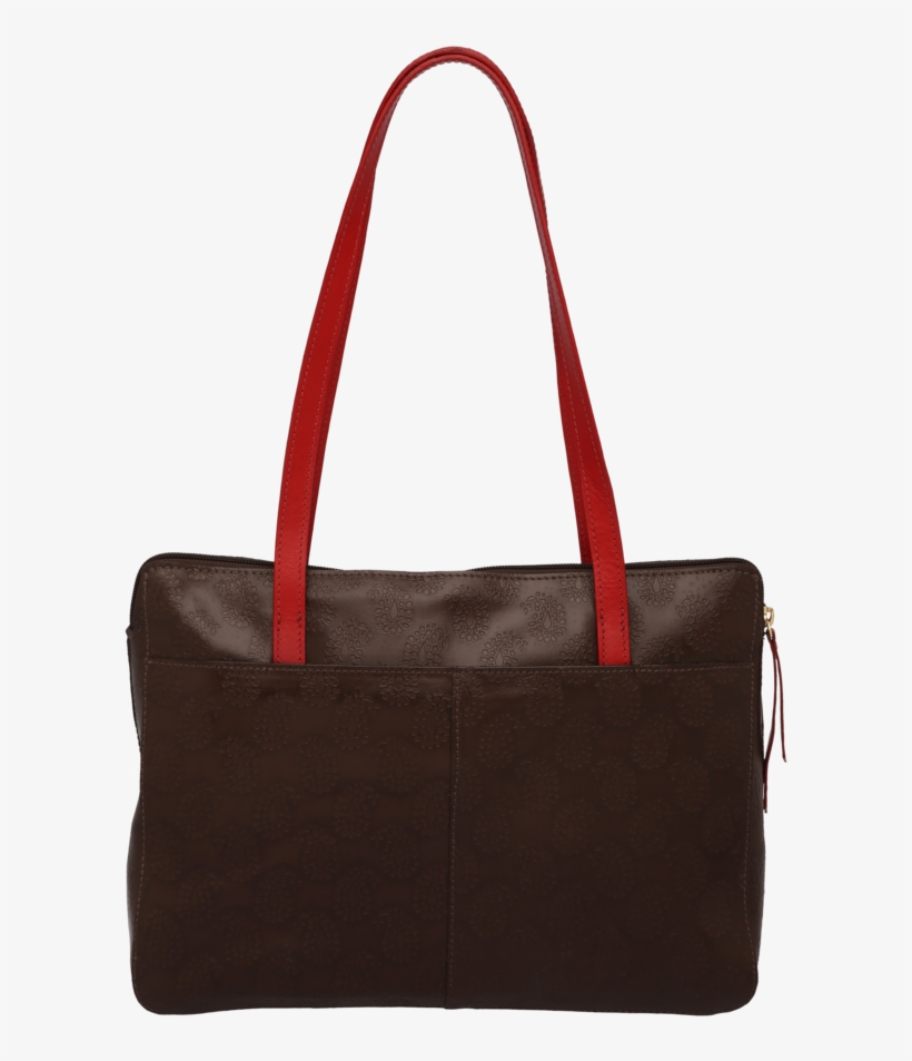 Womens Sitar Leather Zipper Closure Shoulder Bag - Tote Bag, transparent png #8983260