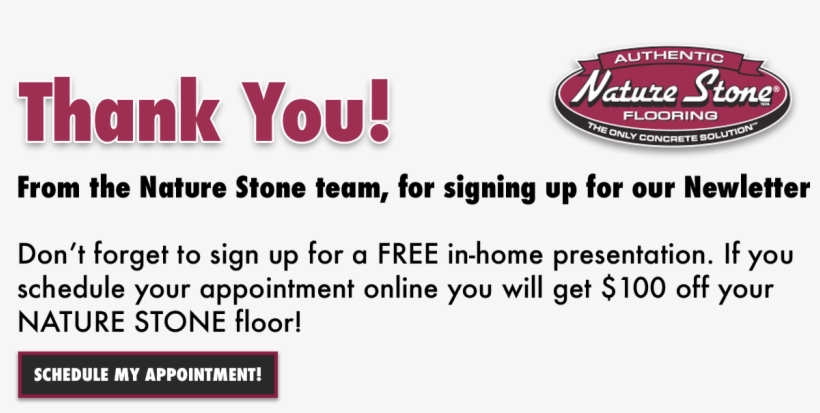 Newsletter-thankyou - Nature Stone, transparent png #8983558