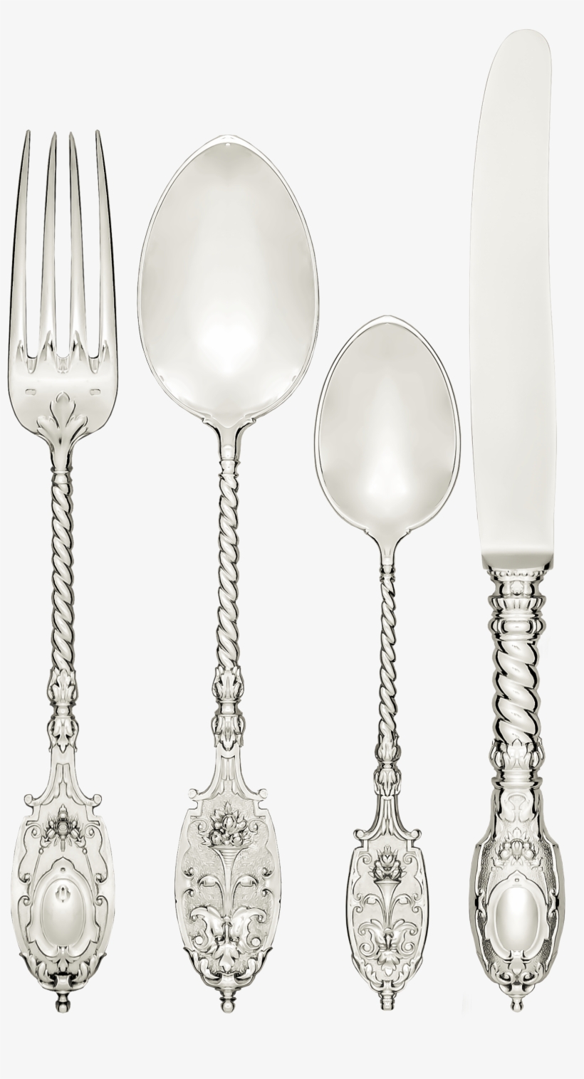 Jarosinski & Vaugoin Hand Forged Silver Cutlery Design - Silver, transparent png #8985022