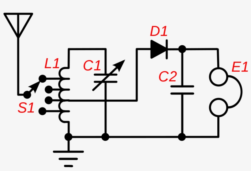 Is A Very Simple Radio Receiver - Dibujos De Condensador Variable, transparent png #8986582