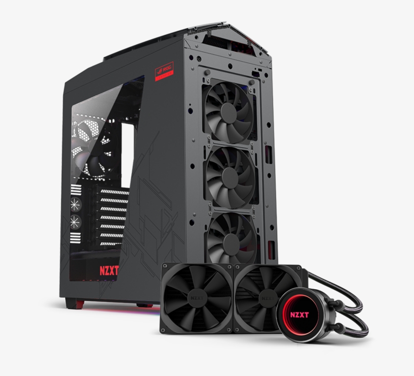 Nzxt Noctis 450-rog Edition - Kraken X62, transparent png #8986726