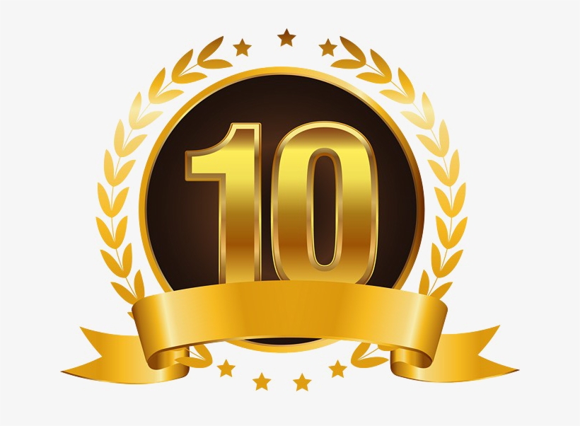 10 Number Png High Quality Image 10th Anniversary Gold Theme Free