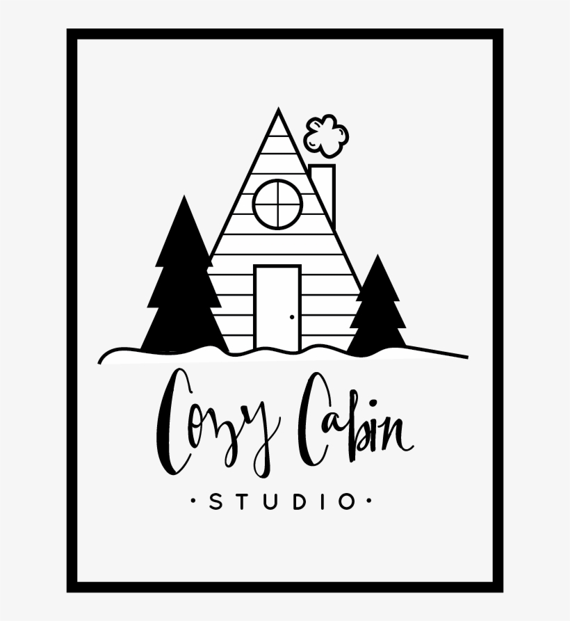 I Illustrated And Designed A Logo For Cozy Cabin Studio - Line Art, transparent png #8988272
