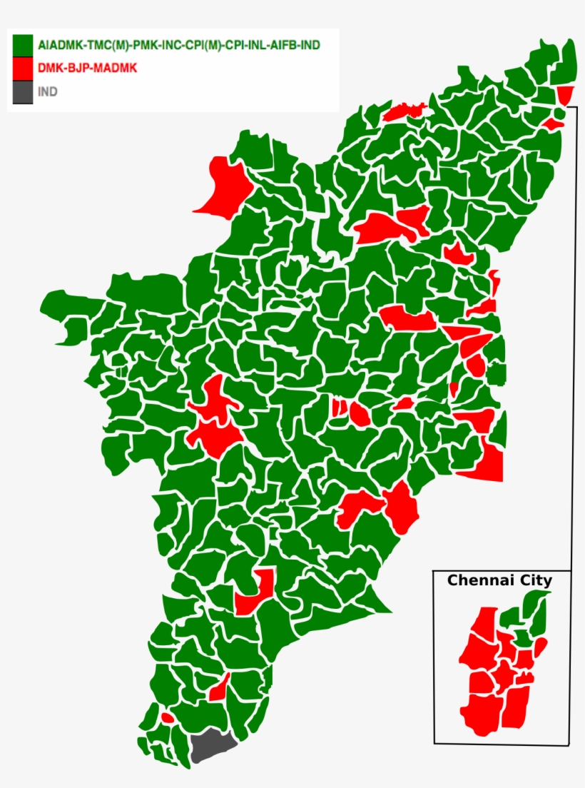 2001 Tamil Nadu Legislative Election Map - Tamil Nadu Mla Constituency Map, transparent png #8988623