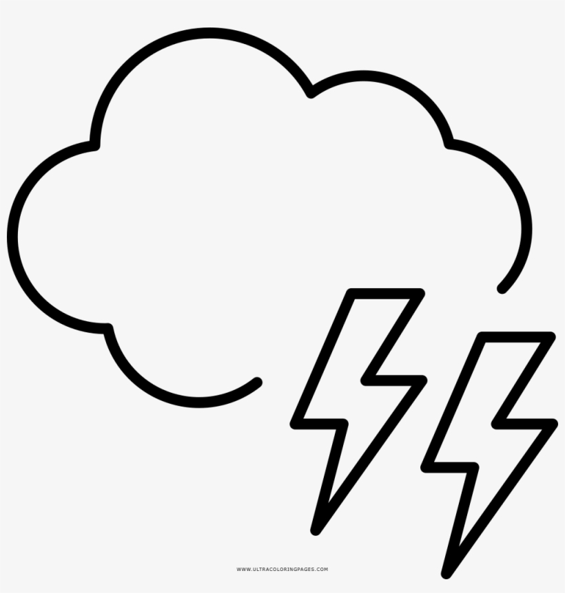 Storm Cloud Coloring Page - Nubes Tormenta Para Colorear, transparent png #8989698