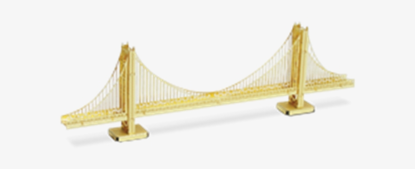 Metal Earth Gold Golden Gate Bridge 3d Famous Landmark - Maquetas De Puentes Colgantes, transparent png #8990744