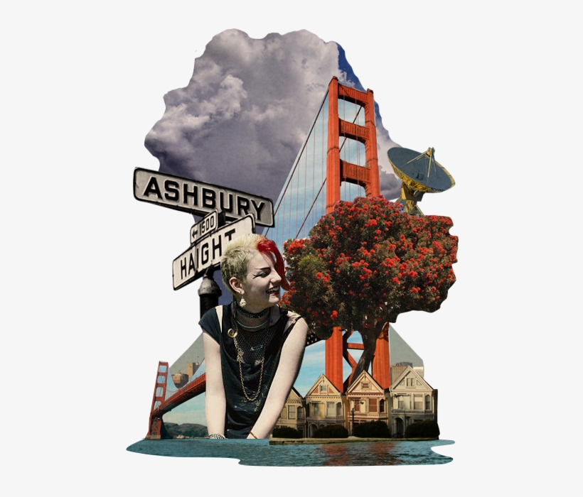 Collage Of San Francisco With Golden Gate Bridge And - Golden Gate Bridge, transparent png #8991022