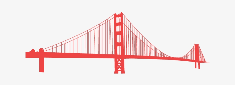 Golden Gate Bridge Illustration By Claire Sledge - Suspension Bridge - Free Transparent  PNG Download - PNGkey
