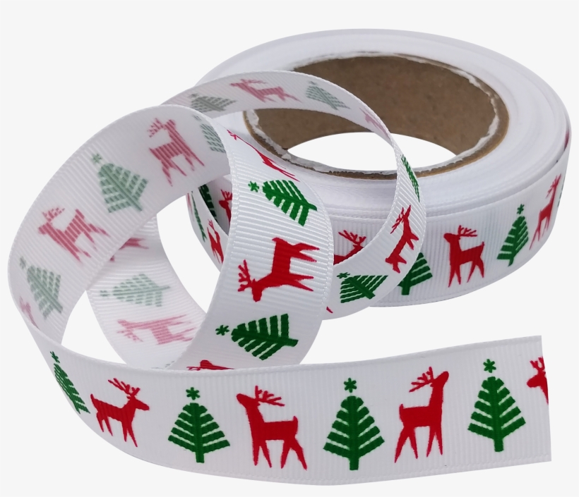 White Grosgrain Ribbon - Christmas Tree, transparent png #8997307
