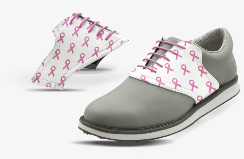 Men's Breast Cancer Pink Ribbons On White Saddles & - Slip-on Shoe, transparent png #8997487