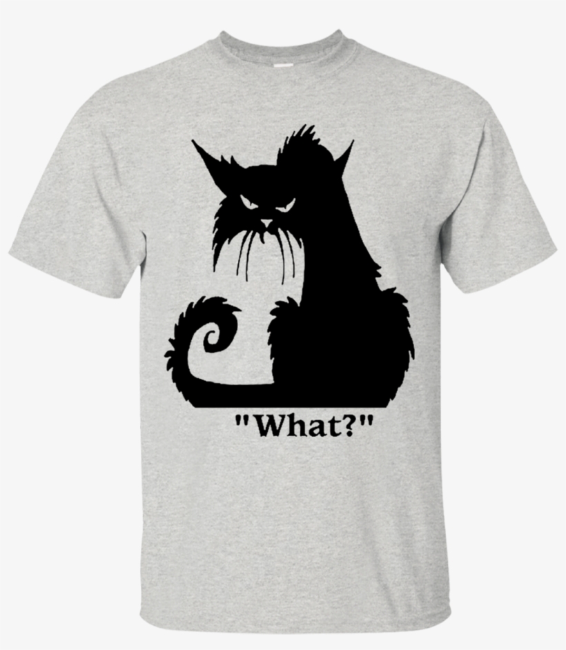 Angry Black Cat What T Shirt Hoodie Sweater Men - Black Cat Shirt, transparent png #8997684