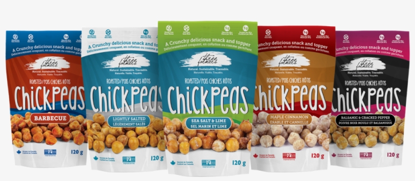 Chickpea Lineup New - Three Farmers Roasted Chickpeas, transparent png #8997868